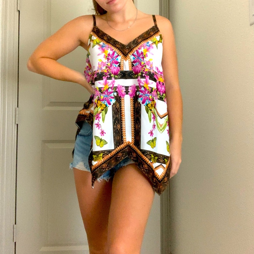 Butterfly floral pattern top